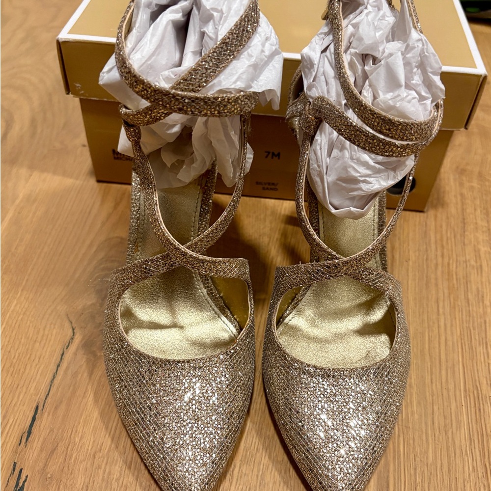 MICHAEL Michael Kors Gold Sparkle Heels